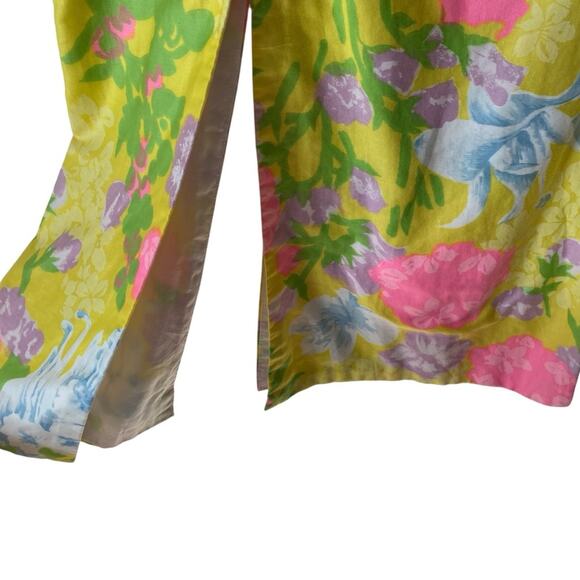 Vintage 1960s Matching Top Short Set Yellow Pink Floral size 4-6 Small - Picture 4 of 11